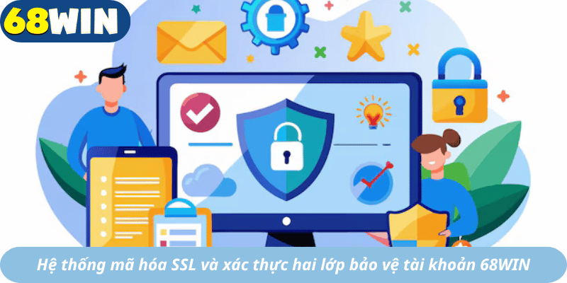 Hệ thống mã hóa SSL và xác thực hai lớp bảo vệ tài khoản 68WIN