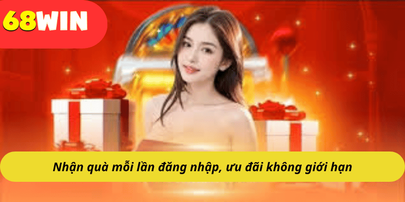 Nhận quà mỗi lần đăng nhập, ưu đãi không giới hạn